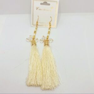 Earrings Tassel White Pierced! BRAND NEW!